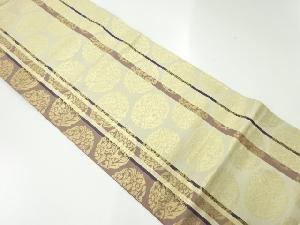アンティーク　花鳥模様織出し袋帯（材料）